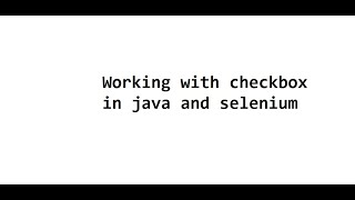 Working with checkbox in java and selenium