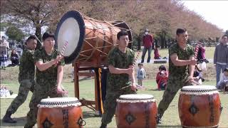 宇都宮駐屯地記念行事　野外展示　　太鼓演奏　野州雷太鼓