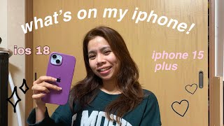 WHAT’S ON MY IPHONE 15 PLUS! 🎧 + GAMES |  CUSTOMIZE PHONE!