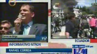 Rafael Correa responde a protesta de uniformados en Ecuador