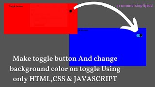 How to Create Toggle Switch by using HTML and CSS || Change Background on Toggle using JAVASCRIPT
