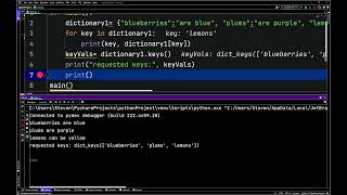 Python Dictionary Methods - keys method - Dictionaries Part 7