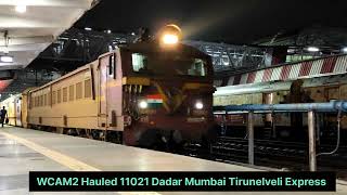 WCAM2 Hauled 11021 Mumbai Dadar Tirunelveli Express Entering Pune Junction Railway Station