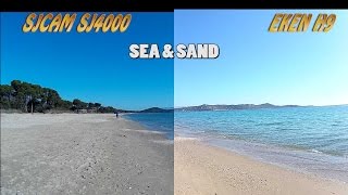 sj4000 vs Eken H9 side by side: sea, sand and forest