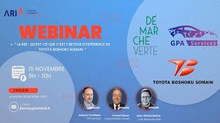 Webinaire RSE ARIA/GPA/TBSo/Démarche verte 15/11/2024