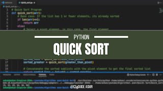Quick Sort in Python | ASMR | No-Talking | CS-Guide | #asmrcoding |#python | #algorithm