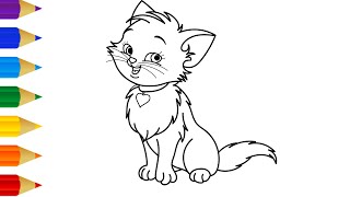 CAT DRAWING, Easy Drawing Videos, How to draw Cat #drawing #shorts #art