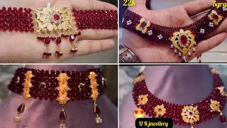 मोती वाले सोने के हार के डिजाइन | 2024 latest light weight gold necklace set designs #gold