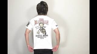 ブレイブマン ×ベティ・ブープコラボ ライディングベティー刺繍 レトロタッチ風 スラブ半袖Tシャツ bbb-2011