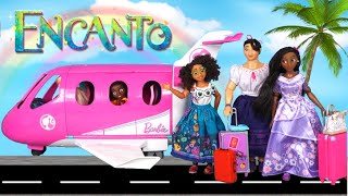 Disney Encanto Doll Family Packing for Vacation on Barbie Airplane Routine