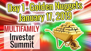 Multifamily Investor Summit - Golden Nuggets from Day 1