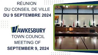 Réunion du conseil municipal du 9 septembre  / Town Council Meeting of September 9