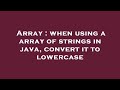 Array : when using a array of strings in java, convert it to lowercase