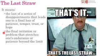 The last straw压倒骆驼的最后一根稻草