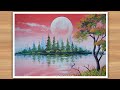 Easy Landscape painting with Poster Colour for beginners