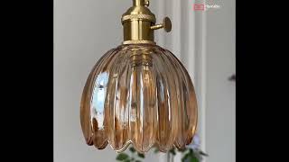 Retro Flower Glass Pendant Light