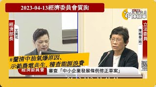 20230413【陳椒華委員】經濟委員會_釐清中油氣爆原因、示範農電共生、稽查能源浪費