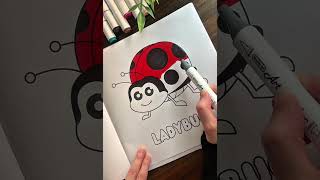 "Coloring a Vibrant Ladybug from My Animal Coloring Book! 🐞❤️"#LadybugArt #ColoringFun