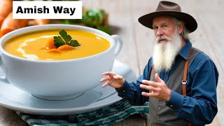 How Amish making Winter chicken corn soup