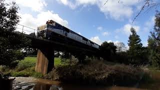 VL360 and VL356 coming over a bridge entering moe