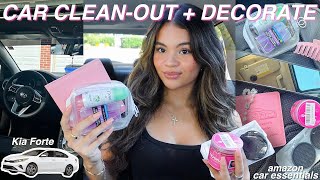 CAR CLEAN-OUT & DECORATE W/ ME | amazon car essentials, deep cleaning, and organizing my car!