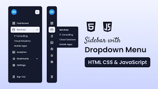 Create A Sidebar with Dropdown Menu in HTML CSS \u0026 JavaScript | Step-by-Step Tutorial