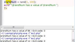 C1 PHP Practice Exercise 2 echo and the rand function