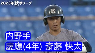 【注目選手／2024年春季リーグ戦】慶應／内野手 斎藤快太（４年）