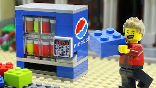 LEGO Land | Lego Build Vending Machine | Lego City Shopping Fail | Lego Stop Mot