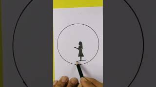 ✅ Como Dibujar un PAISAJE de NOCHE con LAPIZ ♥️ #short #shortvideo