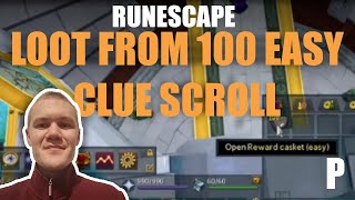 Loot From 100 Easy Clue Scroll - Runescape