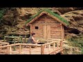 Full Video: 45 days of the girl building a log cabin, hunting and cooking in the rain forest