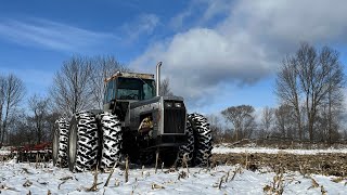 Snow-Till: White 4-175 Discing Corn Stalks 2022 feat. Cat 3208 cold start