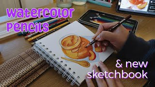 Watercolor pencils review | Faber-Castell & Prismacolor | Paint with me in a caffe