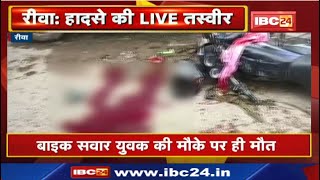 Rewa Accident News : ट्रैक्टर ट्राली की चपेट में आया बाइक सवार | देखिए हादसे का Live Video...
