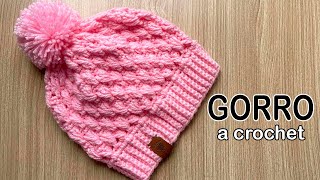 🔴GORRO TEJIDO a CROCHET (punto relieve) para NIÑOS, NIÑAS y ADULTOS‼ #crochet #diy #tutorial