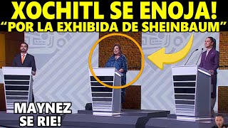 Exhibe Sheinbaum las fuentes de los libros de Anabel Hernández, se enoja Xochitl y Máynez se ríe..