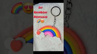 😍DIY CUTE RAINBOW KEYCHAIN🌈😍 #shorts #diy #trending #rainbow #keychain