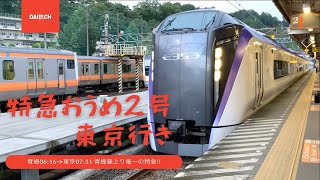 【唯一の特急】青梅線 特急おうめ2号 東京行き車窓動画(右側車窓)