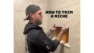 How to trim a shower niche with engineered stone