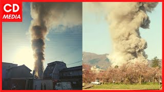 A fierce black smoke rises from the vicinity of Fukumitsu April 11 #Toyama #Nanto City