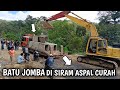 batu jomba di siram aspal curah. Tambah gorong-gorong untuk paret jalan