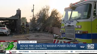 House fire in east Mesa causes power outage for thousands