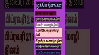 முக்கிய தினங்கள்-2025/Important days/#rrb #ssc #tnpsc #tnusrb #gk #trending #tamil