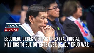 Escudero urges victims of extrajudicial killings to sue Duterte over deadly drug war | ANC