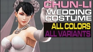 コスチューム「ウェディング」：春麗 すべての色とバリアント CHUN-LI WEDDING COSTUME ALL COLORS \u0026 VARIANTS