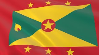 Flag of Grenada waving in the wind - Flag animation - Motion background - 4K UHD