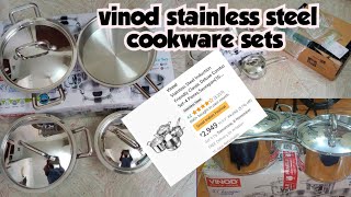 #Vinod stainless steel cookware set/#stainless steel 4PCs cookware set review/#vinodstainleessteel/