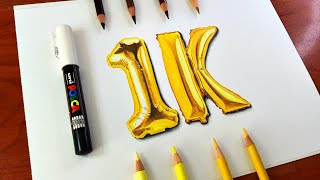 FOİL BALLOON DRAWİNG TUTORİAL 🎈 - Step By Step With Colored Pencil