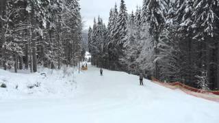 Буковель, последний день, красная трасса